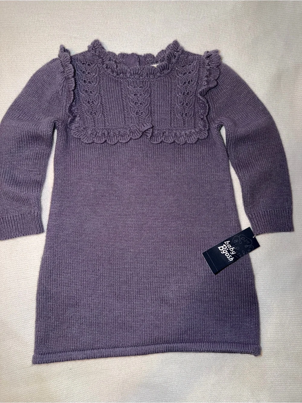 OshKosh B'gosh Lavender Knit Dress with Scalloped Yoke